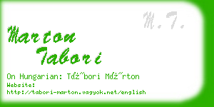marton tabori business card